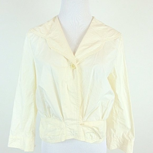 See By Chloe Tops - SEE BY CHLOE  COTTON  BUTTON FRONT snap self belt JACKET 6 made in Italy cream